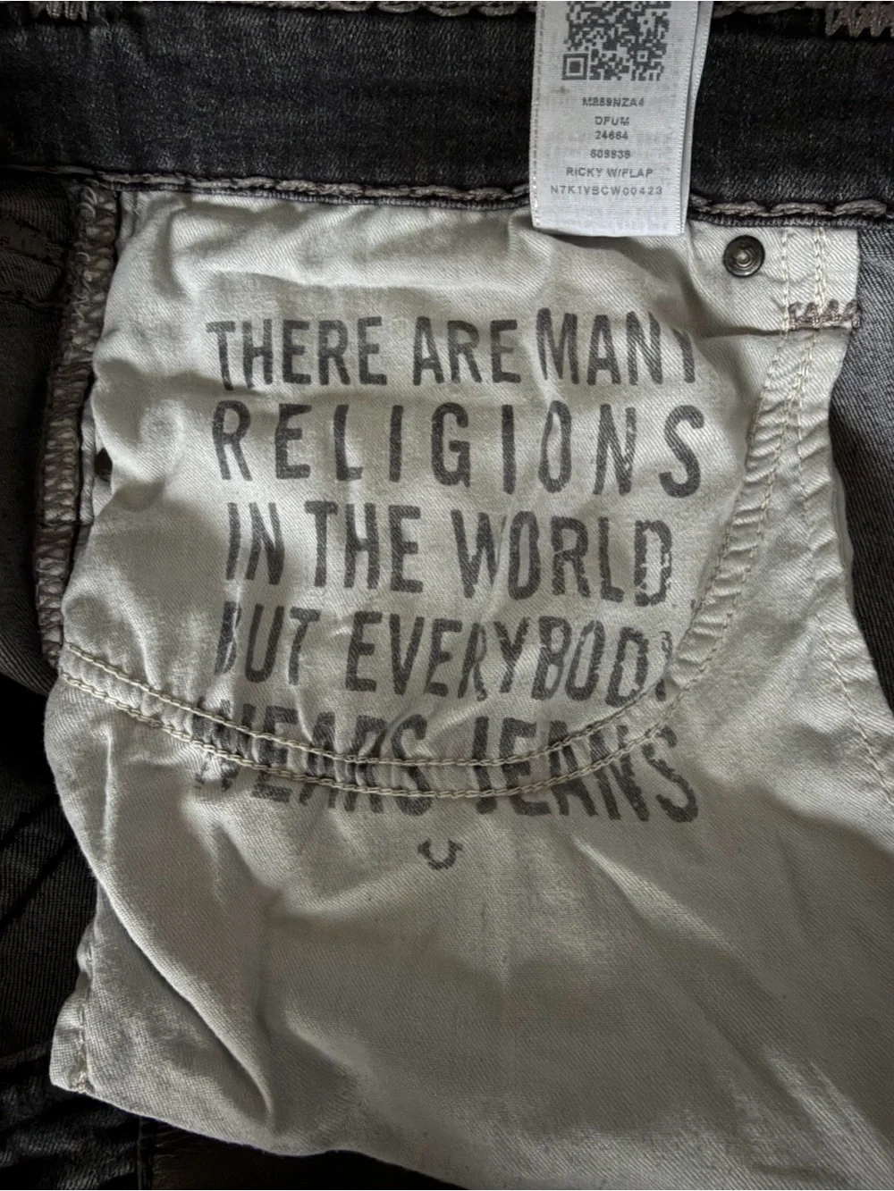 True Religion Men's Black Distressed Skinny Jeans